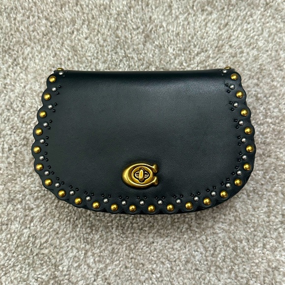 Coach Scalloped Studded Saddle Belt Bag - Picture 1 of 5